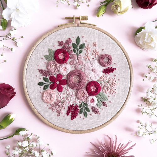 "CHARMING FLOWERS" EMBROIDERY KIT